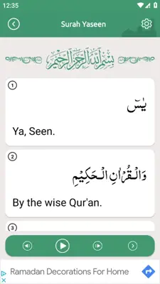 Surah Yaseen(سورة يس) android App screenshot 1